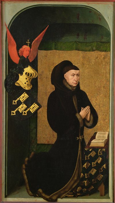 Der Stifter, Kanzler Nicholas Rolin, kniend im Gebet, von der Rückseite des Jüngsten Gerichts Polyptychon, ca. 1445-50 von Rogier van der Weyden